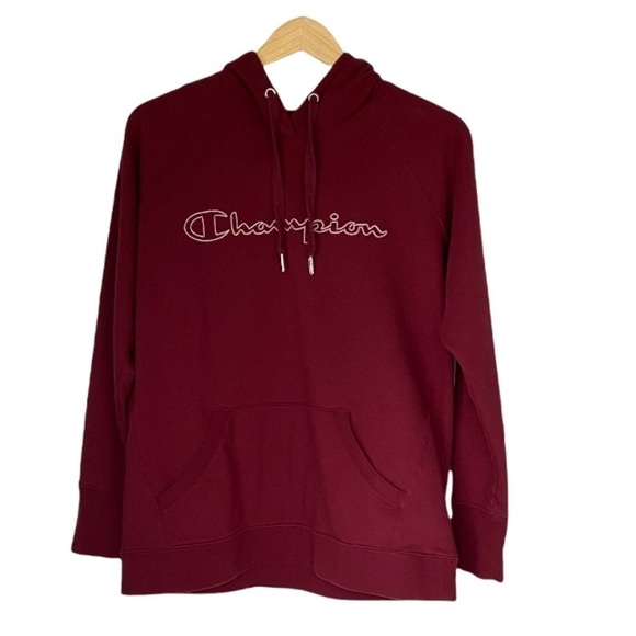 𝅺champion Logo Burgundy Colour Hoodie, Great Condition - Picture 1 of 6